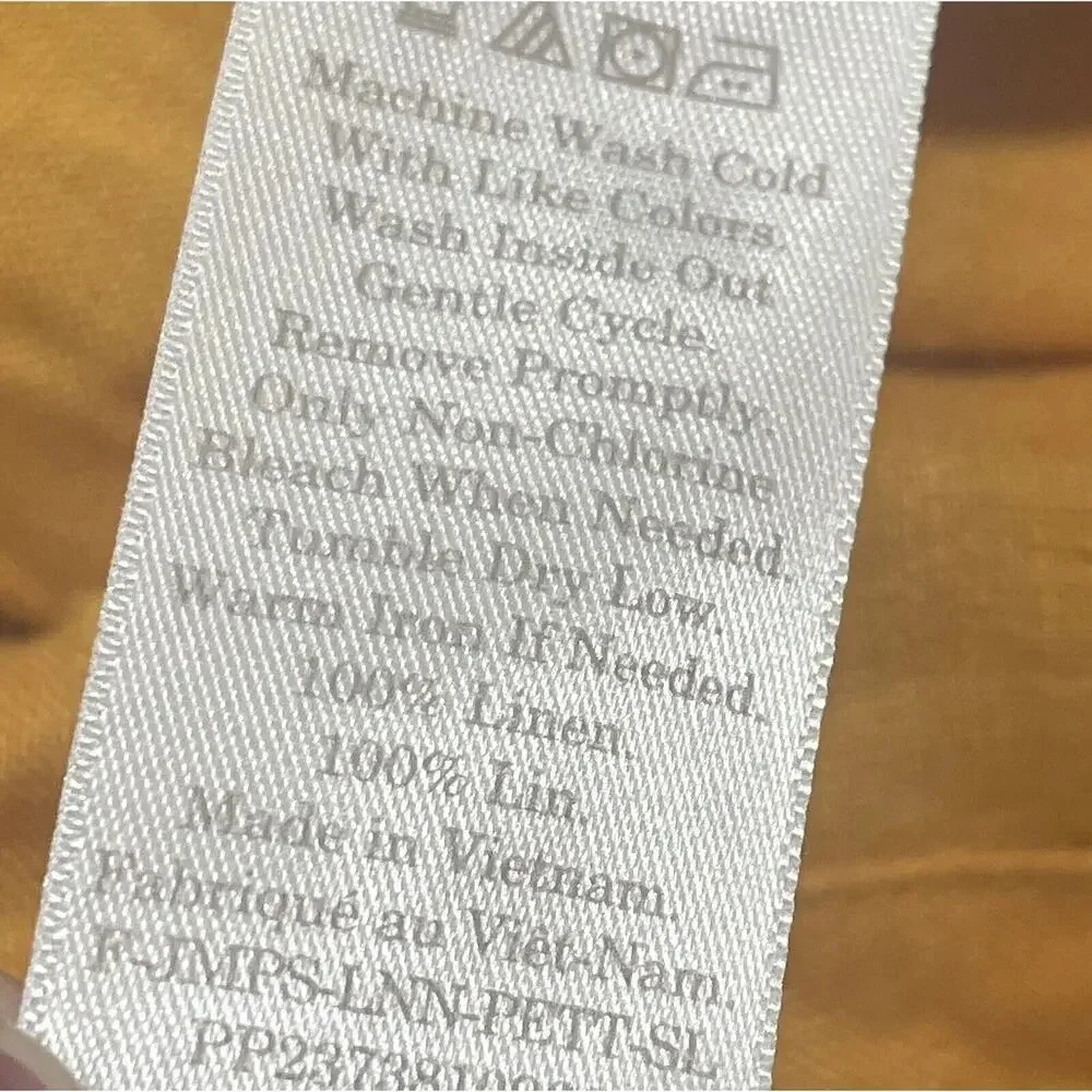 EVERLANE Petite Jumpsuit size 2 Marigold Yellow Linen Square Neck Wide Leg
